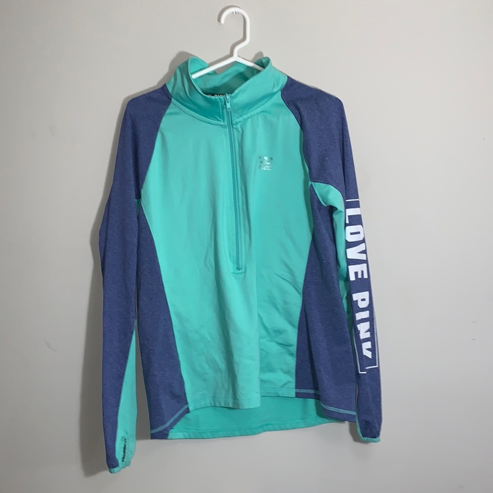 PINK Victoria’s Secret - Pullover Jacket - Mint Green / Blue - Size L